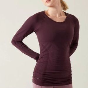 ⬇️ Athleta Speedlight Long Sleeve Top in Burgundy Maroon Size M